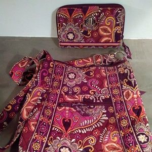 Vera Bradley Crossbody Hipster Purse and Wallet